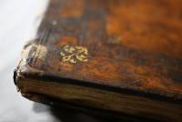 Detail of the binding of Magdalen ms lat 223